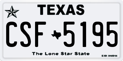 TX license plate CSF5195