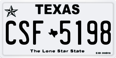 TX license plate CSF5198