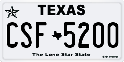 TX license plate CSF5200