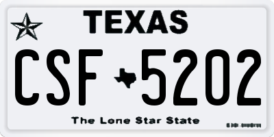 TX license plate CSF5202