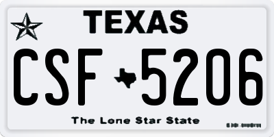 TX license plate CSF5206