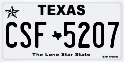 TX license plate CSF5207