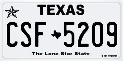 TX license plate CSF5209