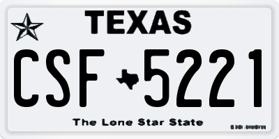 TX license plate CSF5221