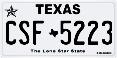 TX license plate CSF5223