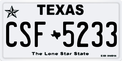 TX license plate CSF5233