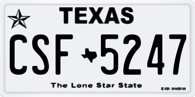 TX license plate CSF5247