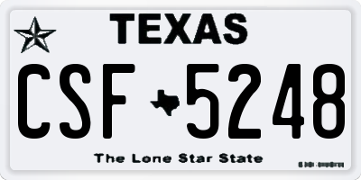 TX license plate CSF5248