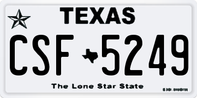 TX license plate CSF5249