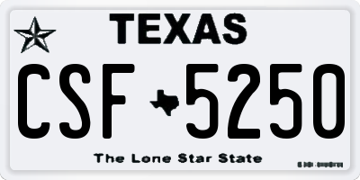 TX license plate CSF5250
