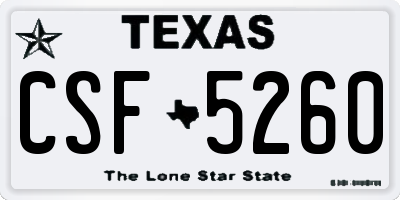 TX license plate CSF5260