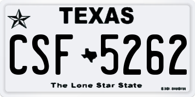 TX license plate CSF5262