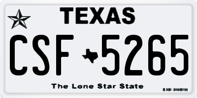 TX license plate CSF5265