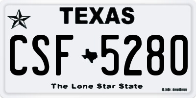TX license plate CSF5280