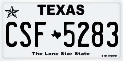TX license plate CSF5283