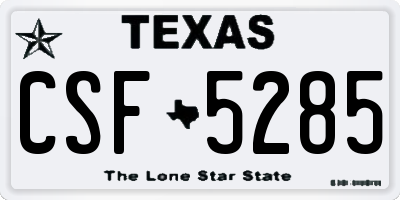 TX license plate CSF5285