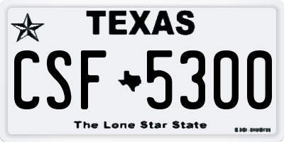 TX license plate CSF5300