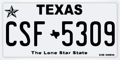 TX license plate CSF5309