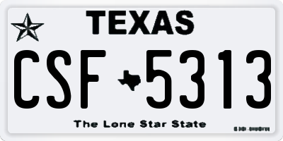 TX license plate CSF5313