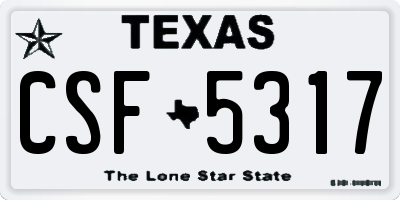 TX license plate CSF5317