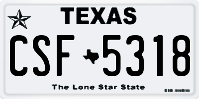 TX license plate CSF5318
