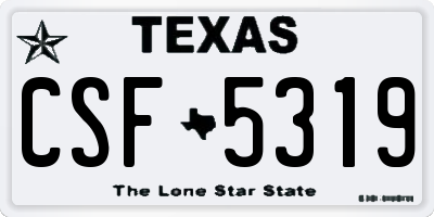 TX license plate CSF5319