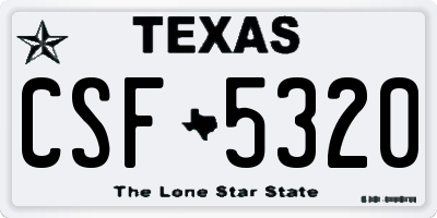 TX license plate CSF5320