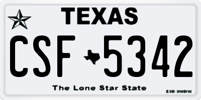 TX license plate CSF5342