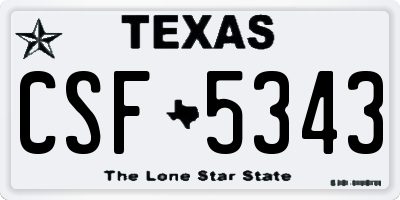 TX license plate CSF5343