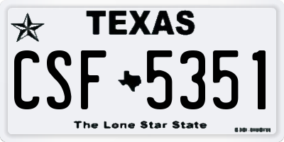 TX license plate CSF5351