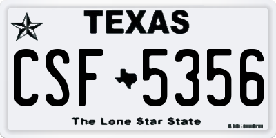 TX license plate CSF5356