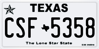 TX license plate CSF5358