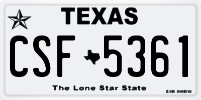 TX license plate CSF5361