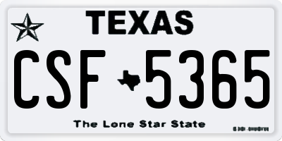 TX license plate CSF5365
