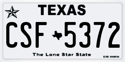 TX license plate CSF5372