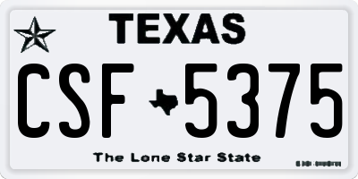 TX license plate CSF5375