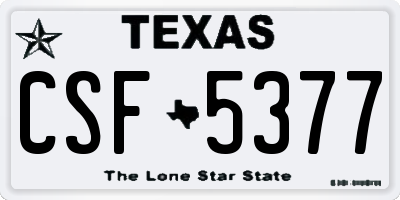 TX license plate CSF5377