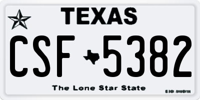 TX license plate CSF5382