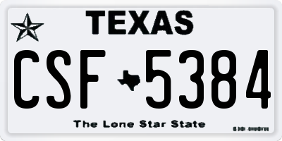 TX license plate CSF5384