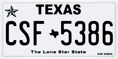 TX license plate CSF5386