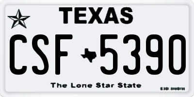 TX license plate CSF5390