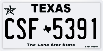 TX license plate CSF5391
