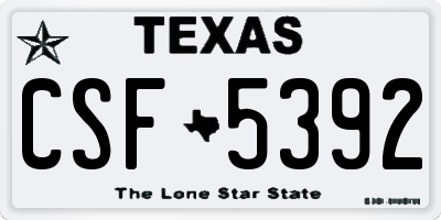 TX license plate CSF5392