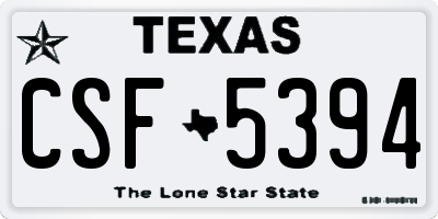 TX license plate CSF5394
