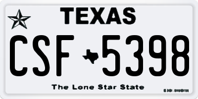 TX license plate CSF5398