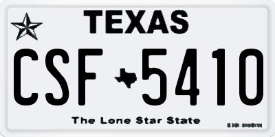 TX license plate CSF5410