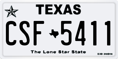 TX license plate CSF5411