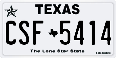 TX license plate CSF5414