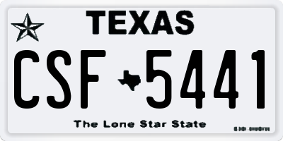 TX license plate CSF5441