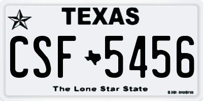 TX license plate CSF5456